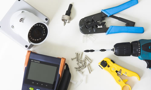 CCTV camera and tools